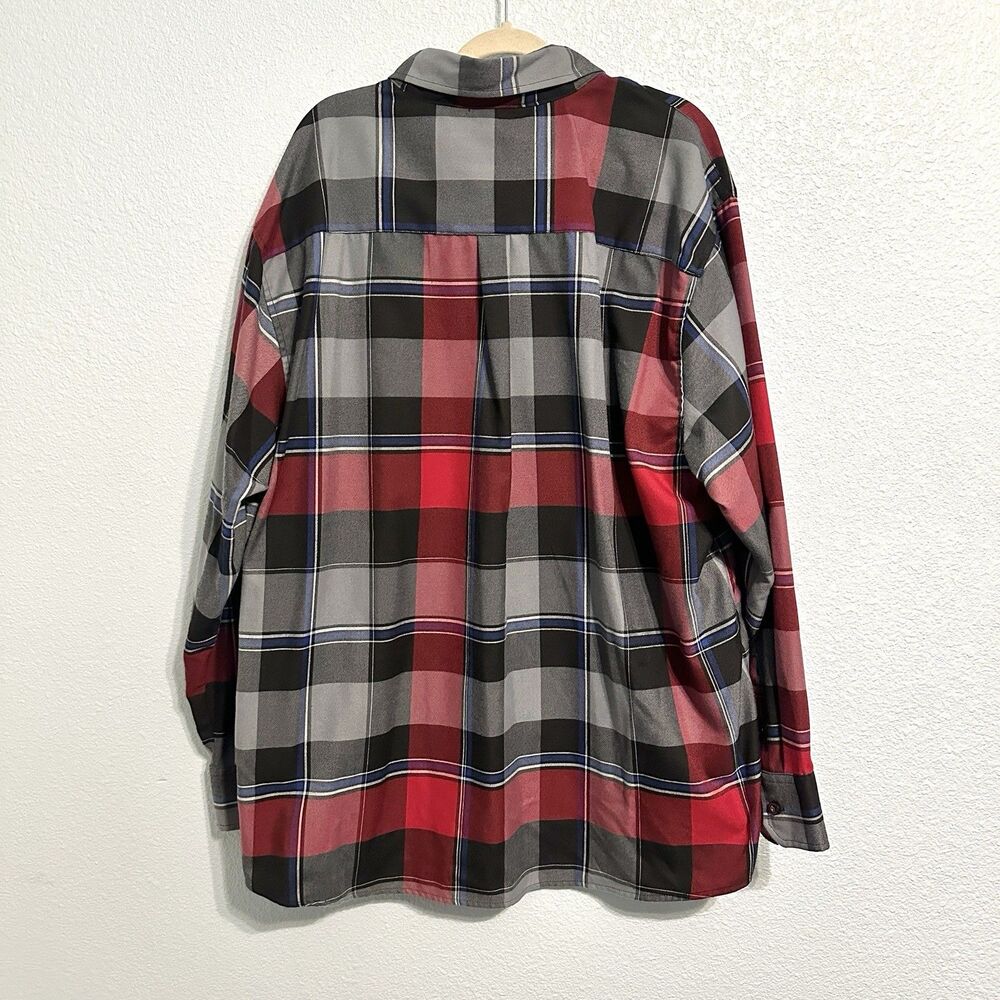 Dixxon Flannel Shirt Men’s Size 4X PLISSKEN Red Grey Plaid Long Sleeve - Picture 2 of 8